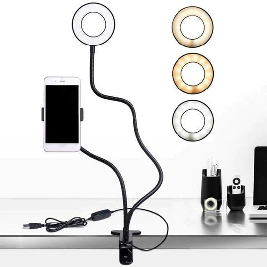 Portable Ring Light with Cell Phone Holder